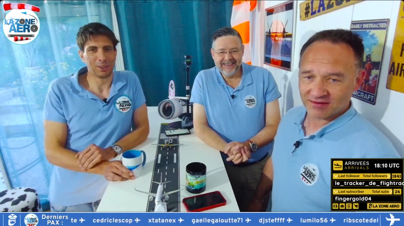 Équipe de La Zone Aéro dans le studio